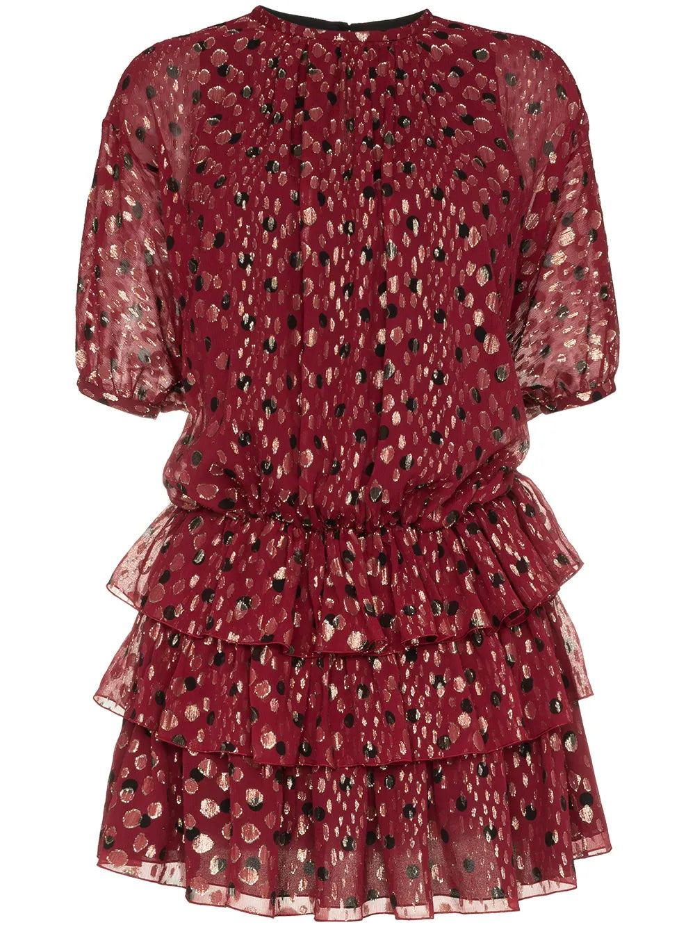 Saint Laurent Polka Dot Dress — Red — Size XS — Front View