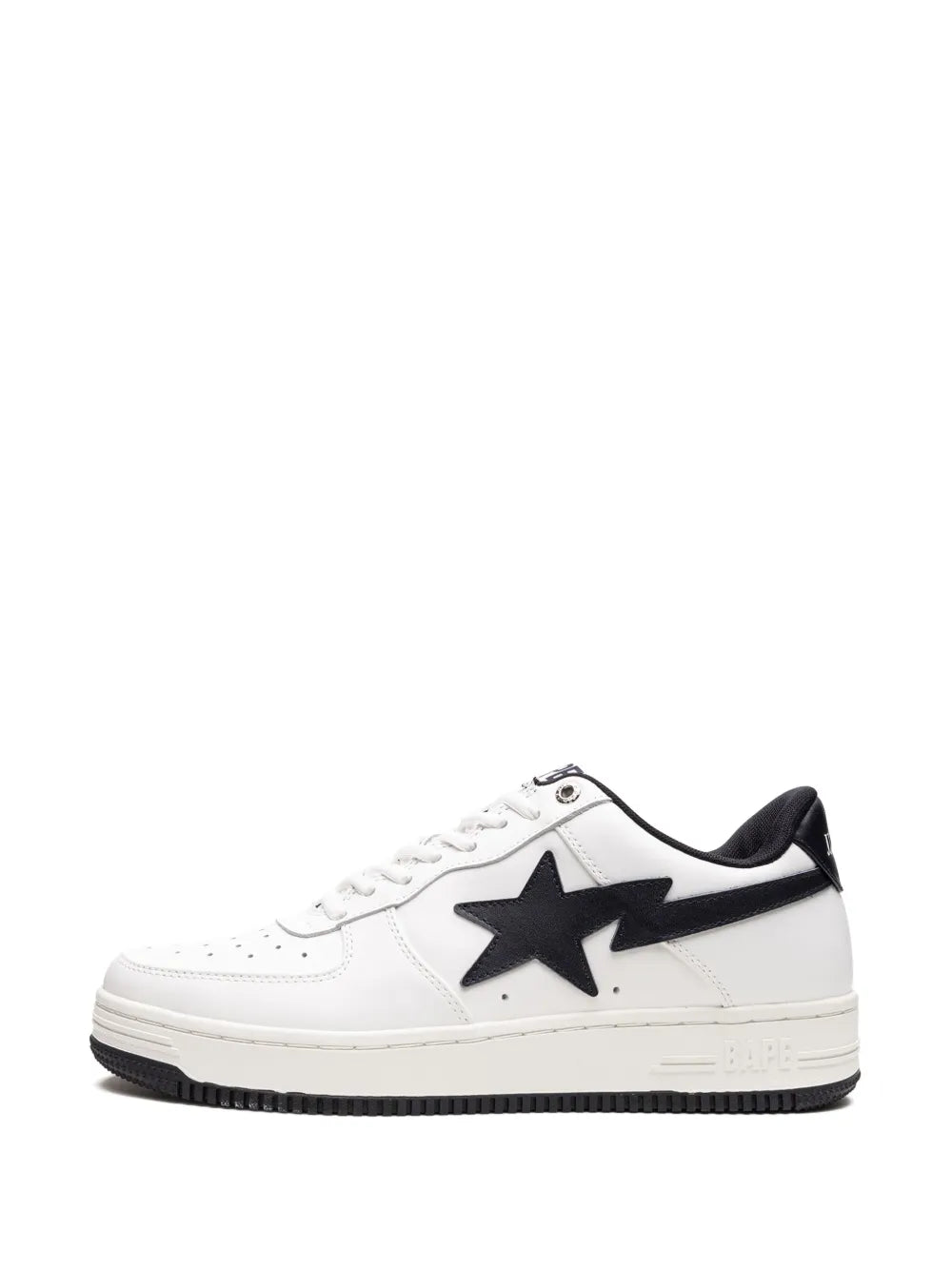 A Bathing Ape?X Jjjjound Bapesta White/Navy Sneakers — Navy Blue/White — Size US M 11 - US W 12.5 — Detail View