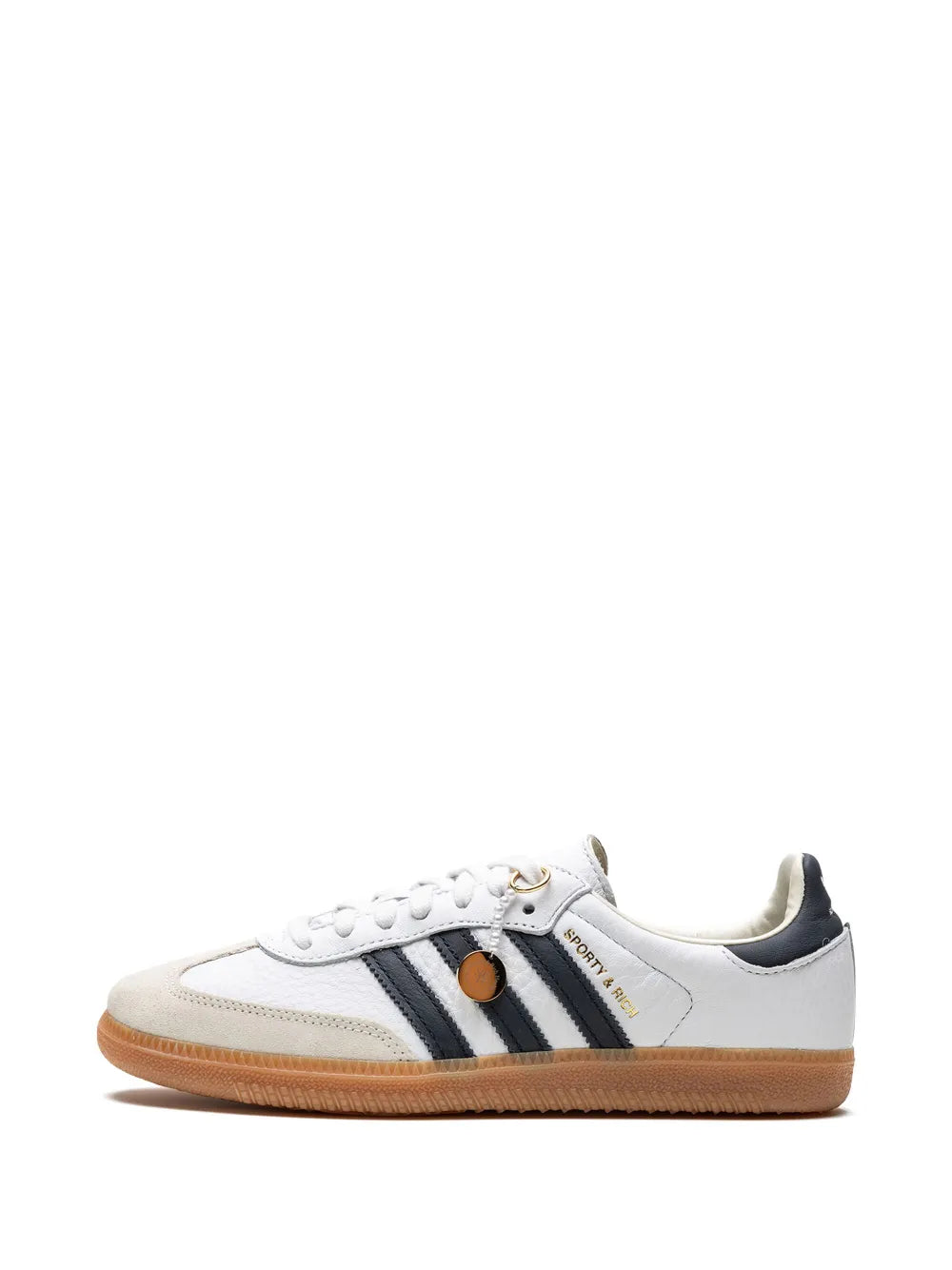 adidas Samba Sporty & Rich - White/Black Sneakers — White/Black — Size US M 7 - US W 8.5 — Detail View