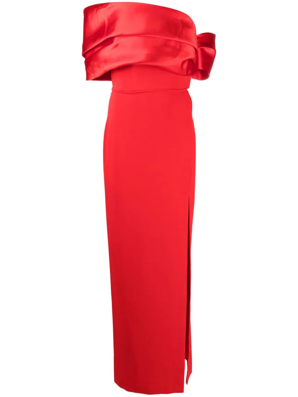 Solace London Alexis Off Shoulder Gown — Red — Size XS — Front View