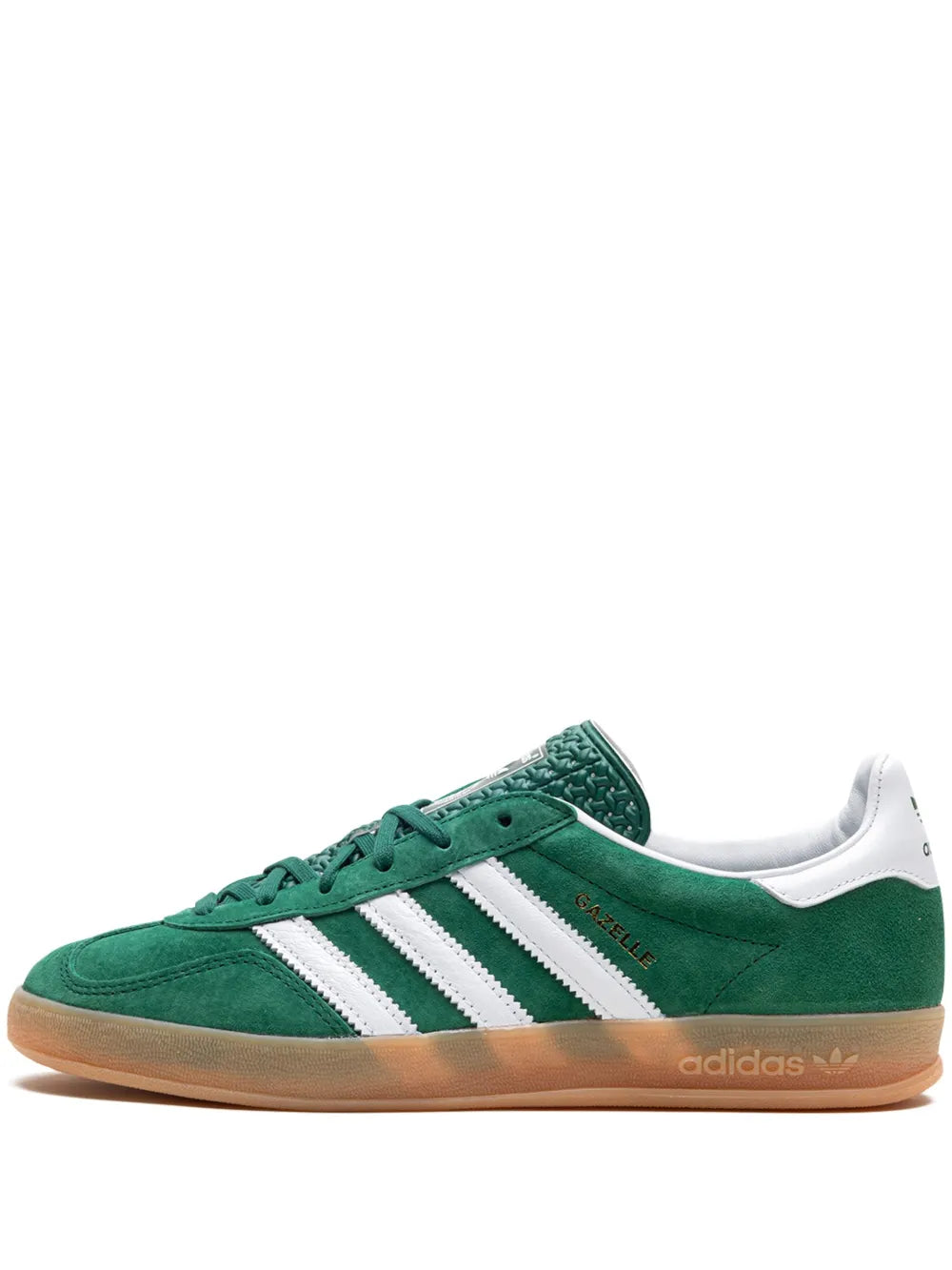 adidas Gazelle Indoor Suede Trainers — Forest Green/White — Size US M 6 - US W 7.5 — Lifestyle View