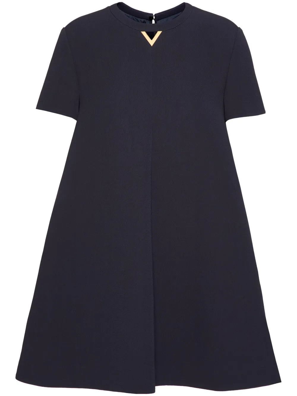 Valentino Garavani Structured Couture Mini Dress — Blue/ Red/ Gold — Size XS — Front View
