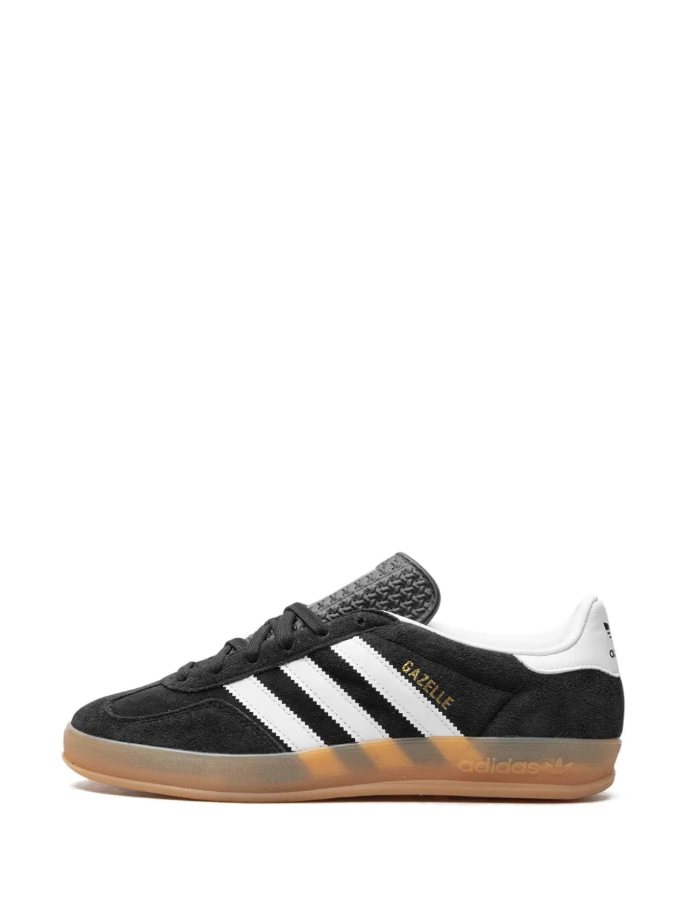 adidas Gazelle Indoor Core Black/White/Gum Sneakers — Black/White — Size US M 3.5 - US W 5 — Detail View