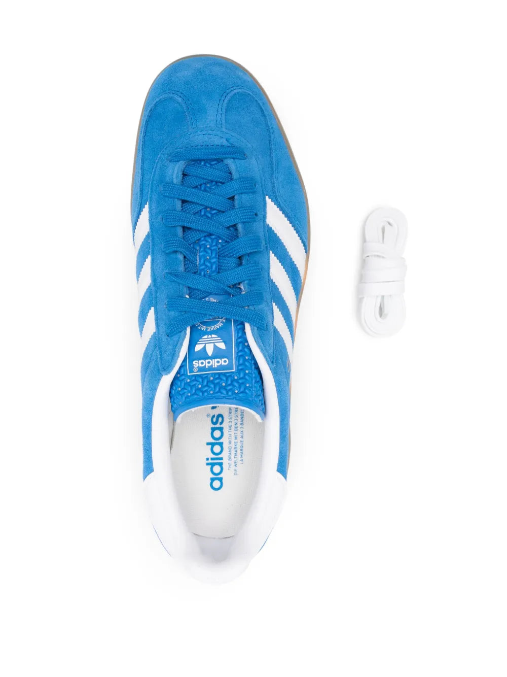 adidas Gazelle Indoor Black Sneakers — Blue — Size US M 3.5 - US W 5 — Top View