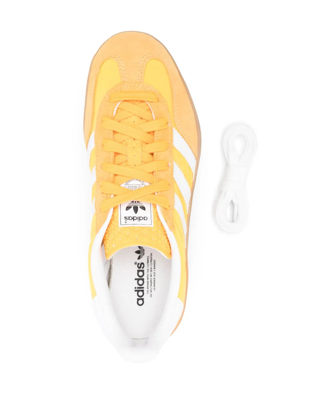 adidas Gazelle Indoor Sneakers — Banana Yellow/White — Size US M 8 - US W 9.5 — Top View