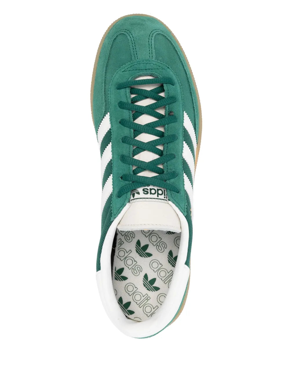 adidas Handball Spezial Green/White/Gum Sneakers — Grass Green — Size US M 8.5 - US W 10 — Top View
