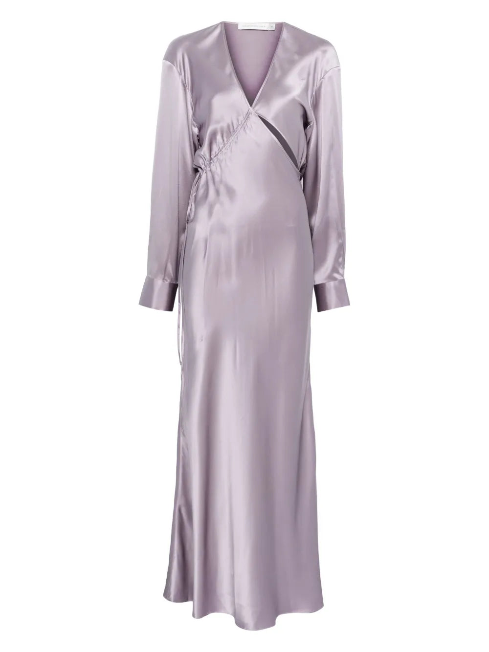 Christopher Esber Cross Cut Silk Maxi Dress — Purple — Size XS — Front View