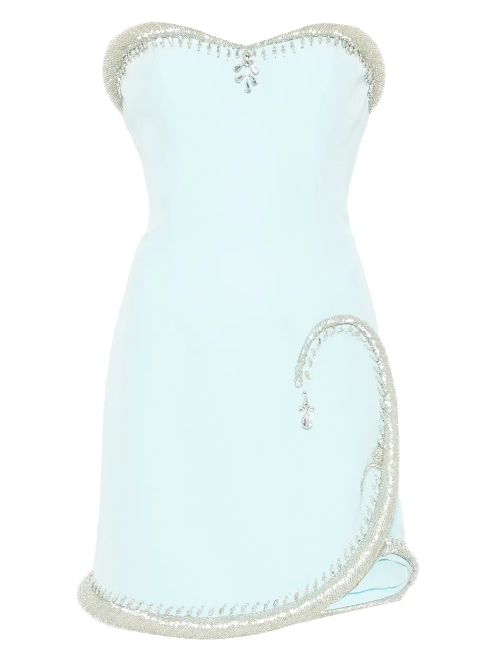 Georges Hobeika Embellished Strapless Dress — Blue — Size XS — Front View