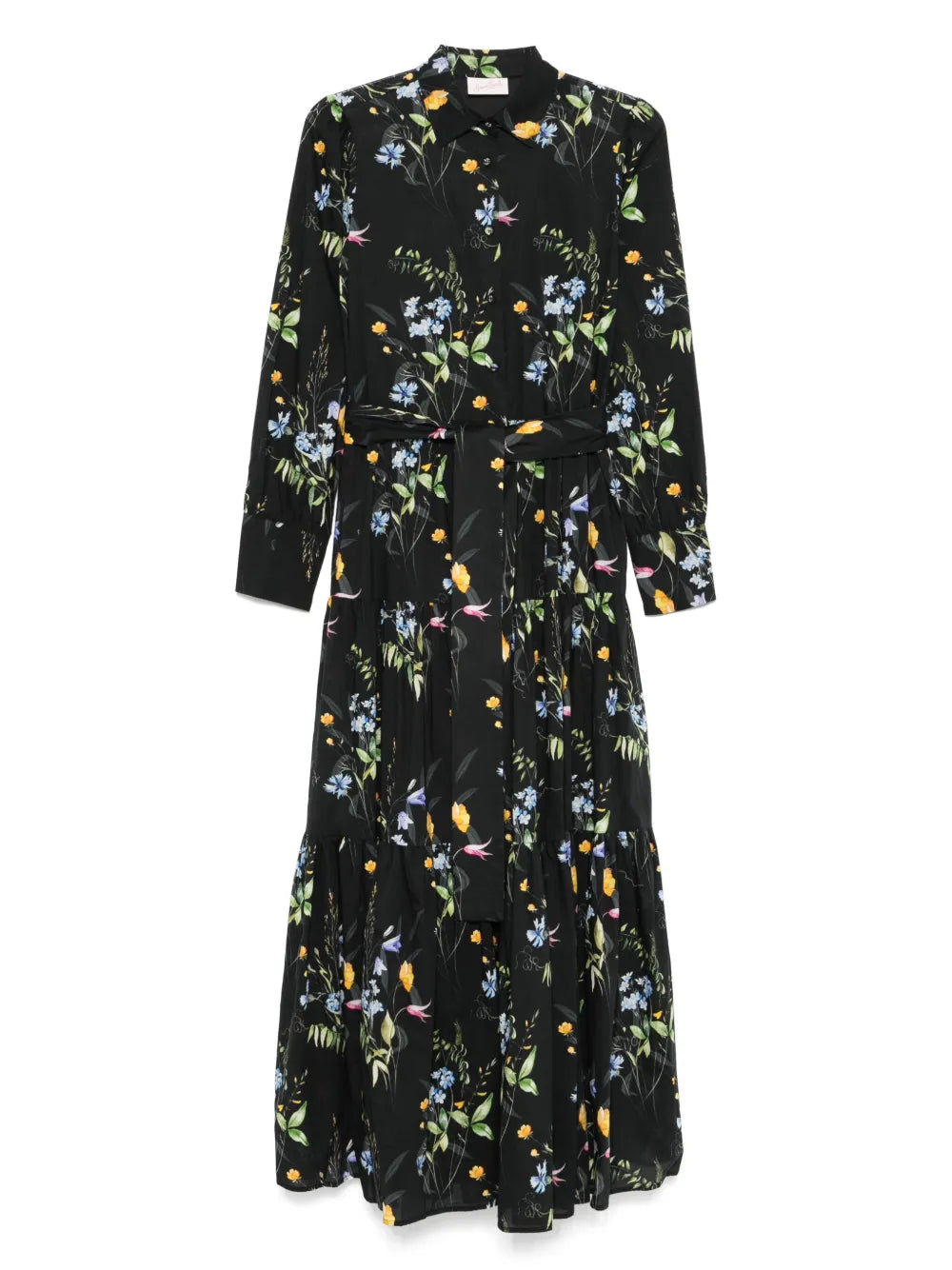 Mc2 Saint Barth Cotton Midi Dress — Black — Size S — Front View