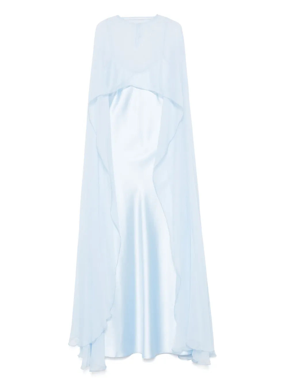 Atu Body Couture Cape Design Dress — Blue — Size XS — Front View