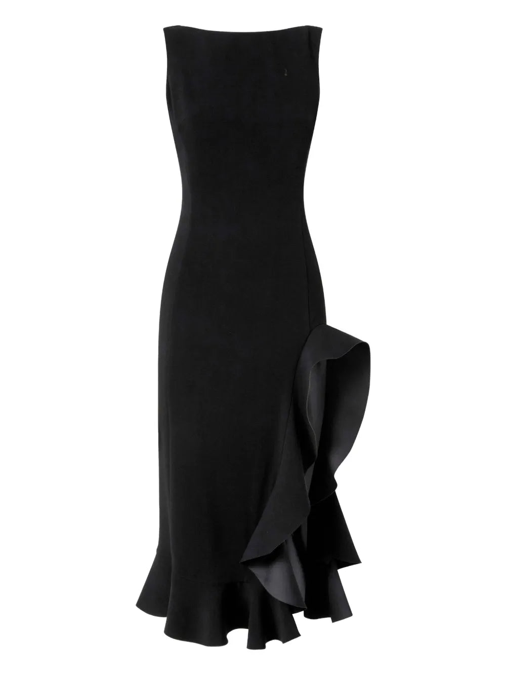 Pinko Off Shoulder Midi Dress — Black/ Pink — Size XS — Front View
