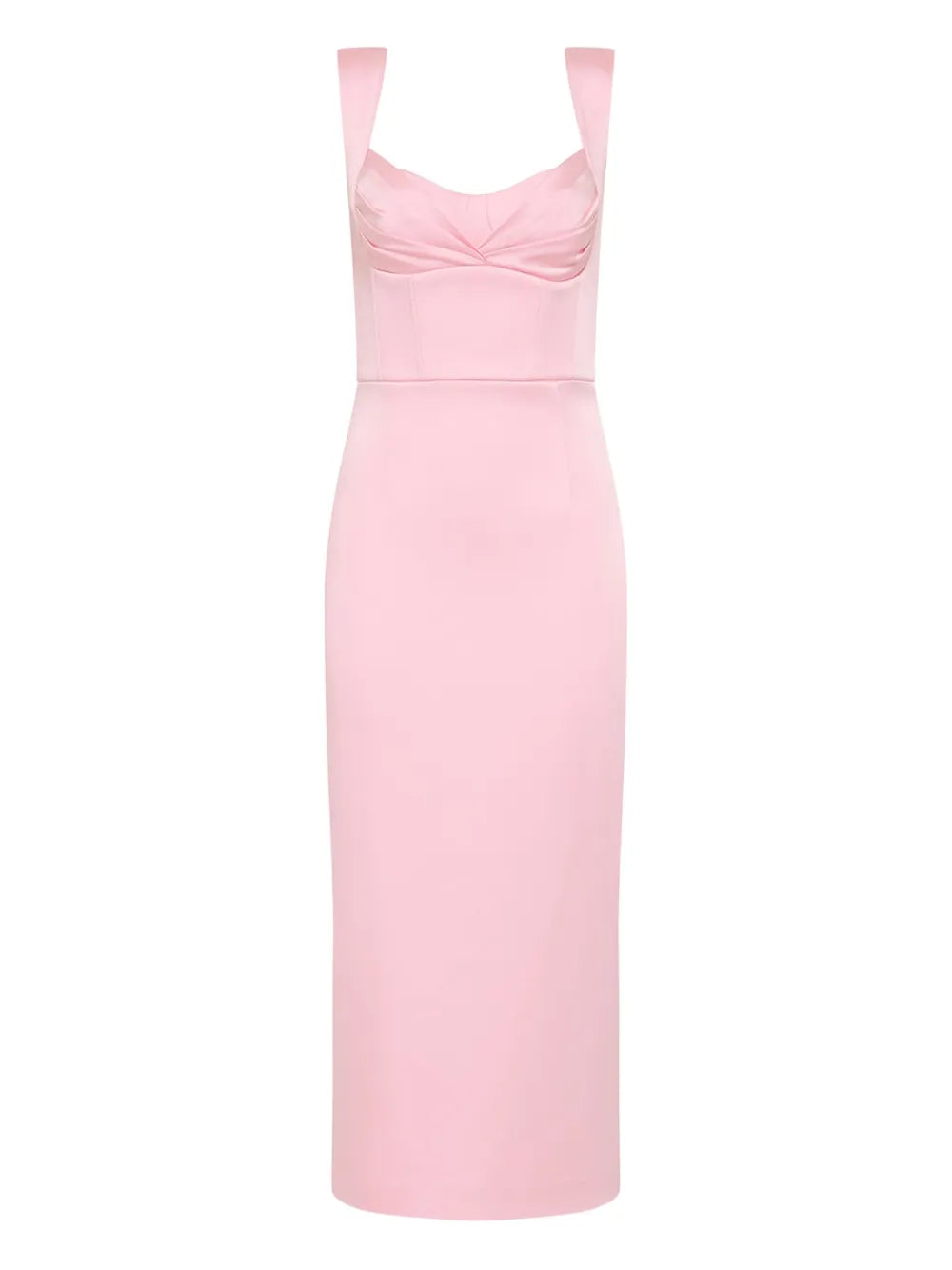 Rebecca Vallance Aymee Sweetheart Neckline Midi Dress — Pink — Size XS — Front View