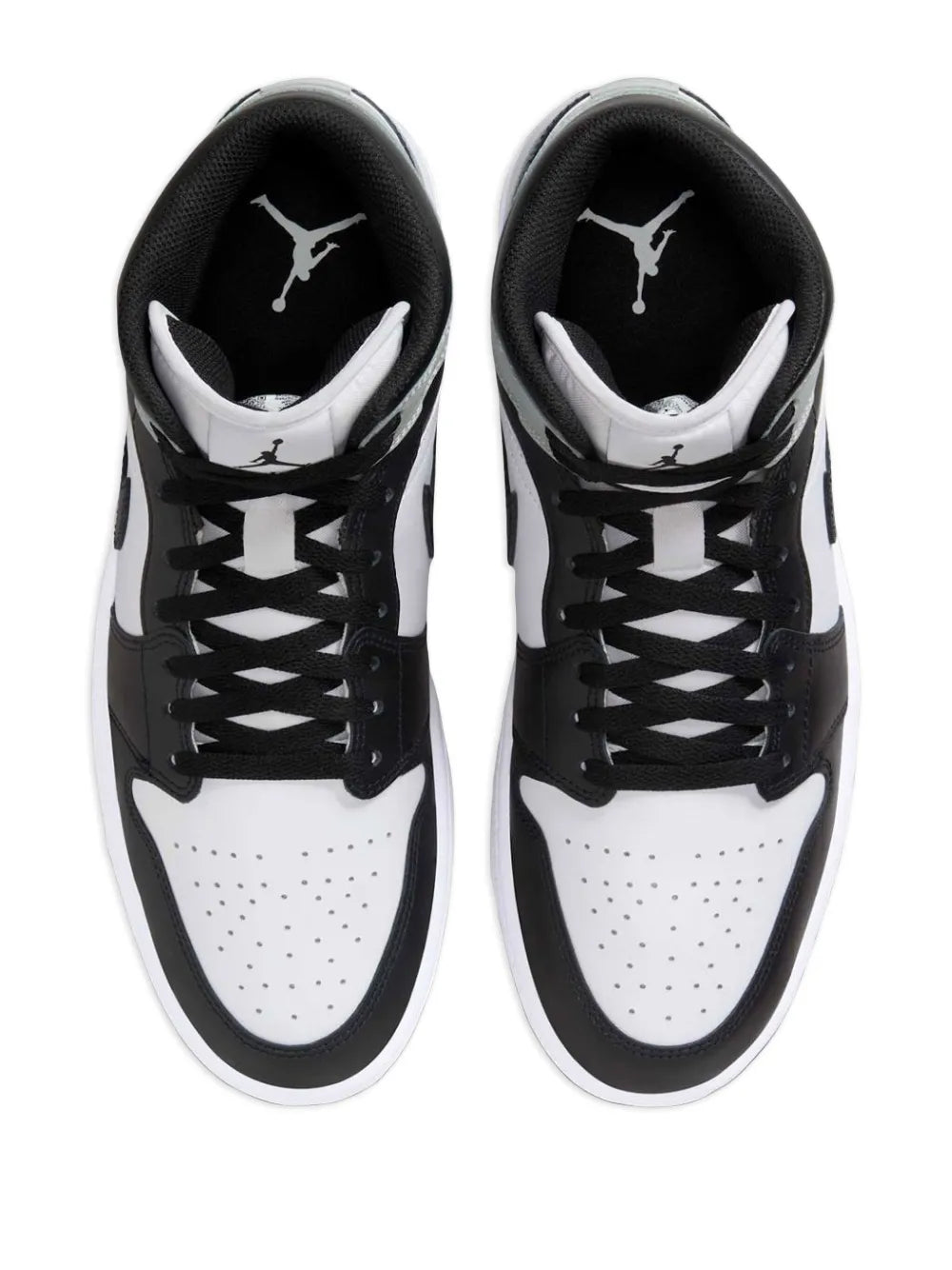 Air Jordan 1 Mid Barons - White/Light Smoke Grey/Black Sneakers — White/Black/Grey — Size US M 9.5 - US W 11 — Side View