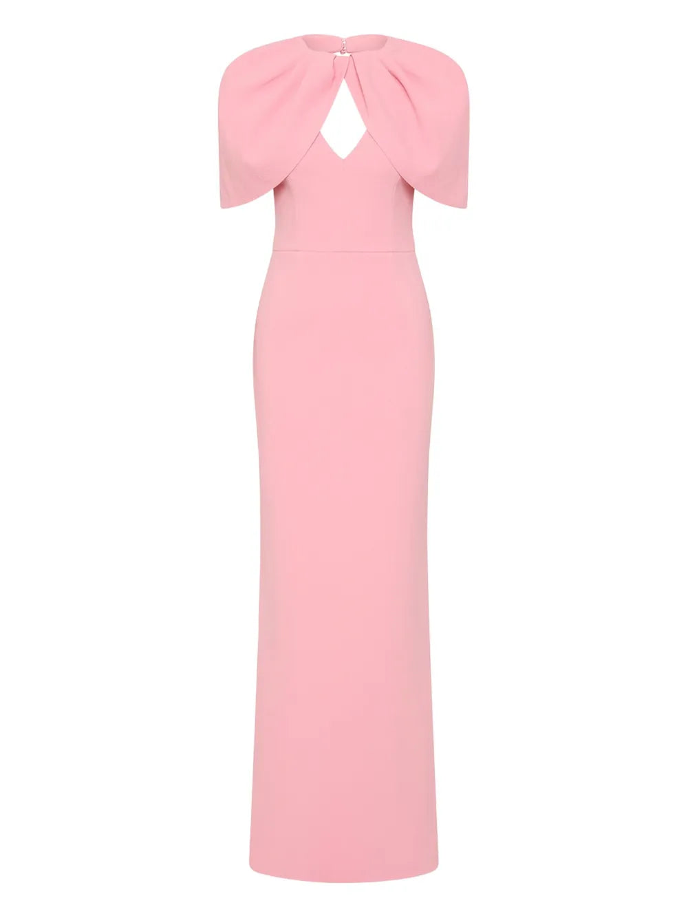Rebecca Vallance Xena Petal Sleeve Keyhole Gown — Pink — Size XS — Front View
