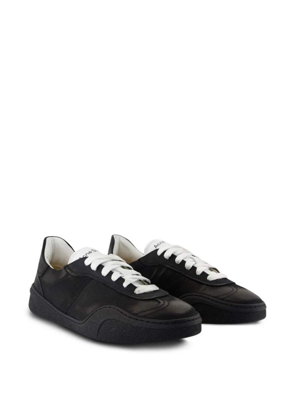 Acne Studios Leather Lace-Up Sneakers — Black — Size US M 11 - US W 12.5 — Side View