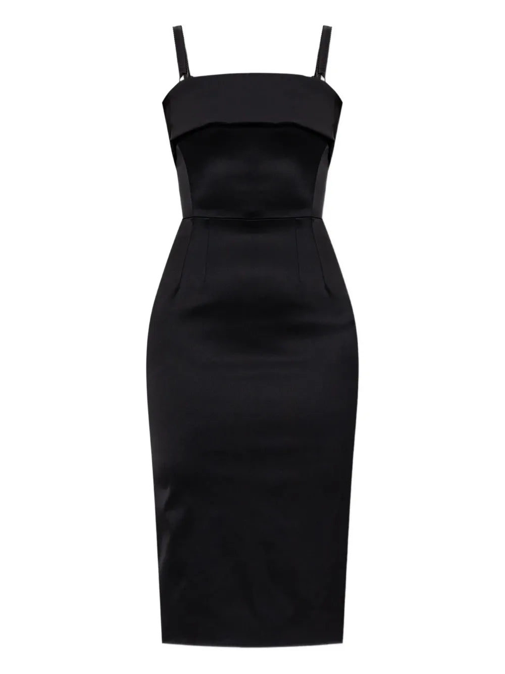 Dolce Gabbana Satin Strap Mini Dress — Black — Size S — Front View