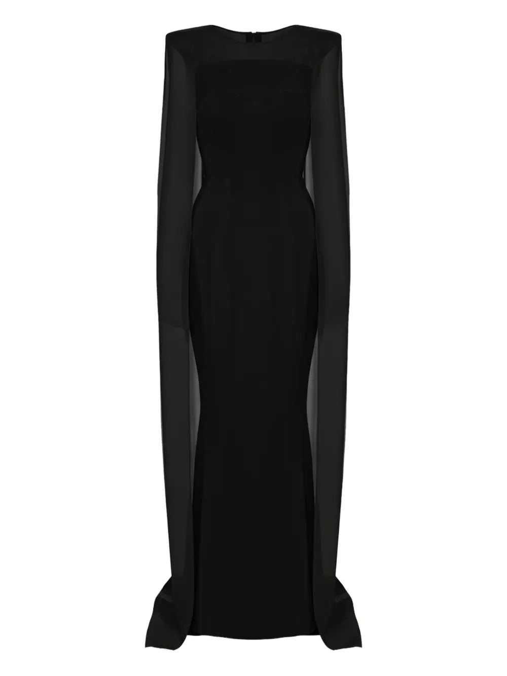 Vestiaire Dun Oiseau Libre Cape Maxi Dress — Black — Size XS — Front View