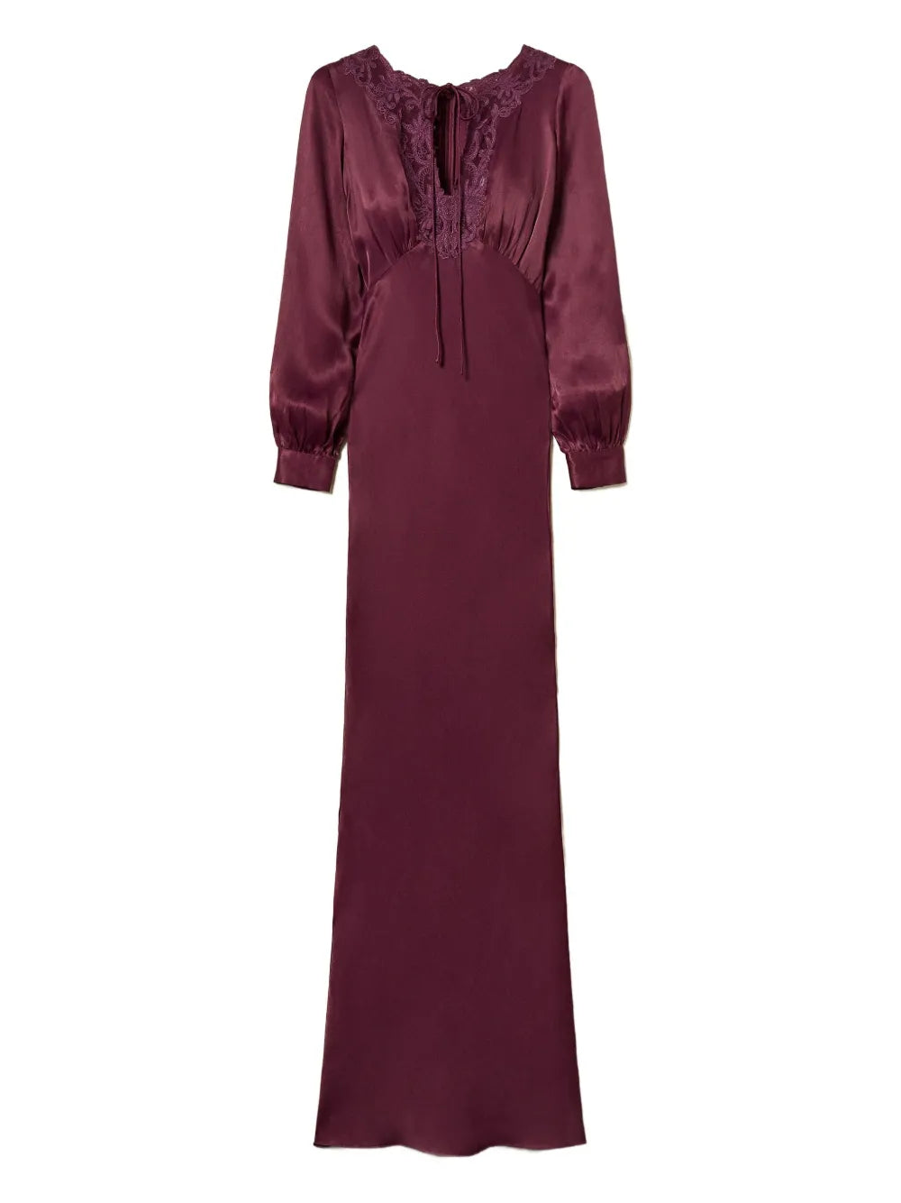 Twinset Lace Insert Satin Dress — Same as shown — Size XS — Front View