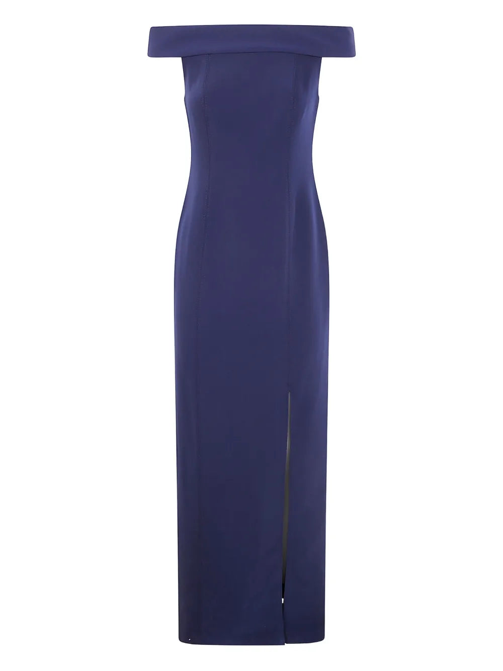 Lauren Ralph Lauren Off Shoulder Split Dress — Navy — Size S — Front View