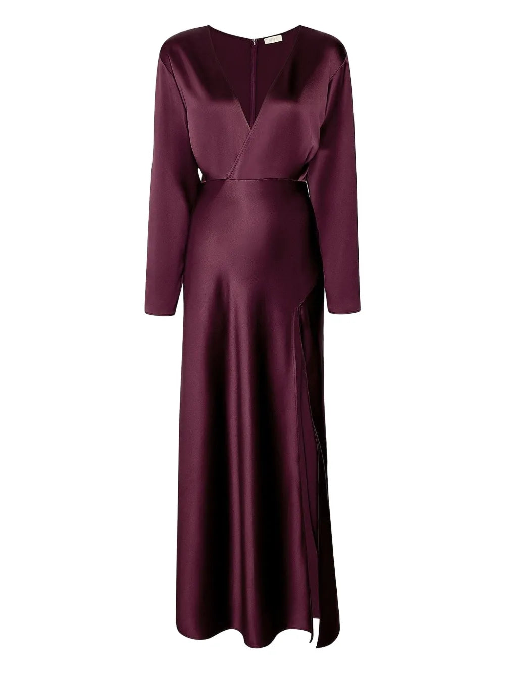 Lapointe V Neck Side Slit Dress — Purple — Size S — Front View