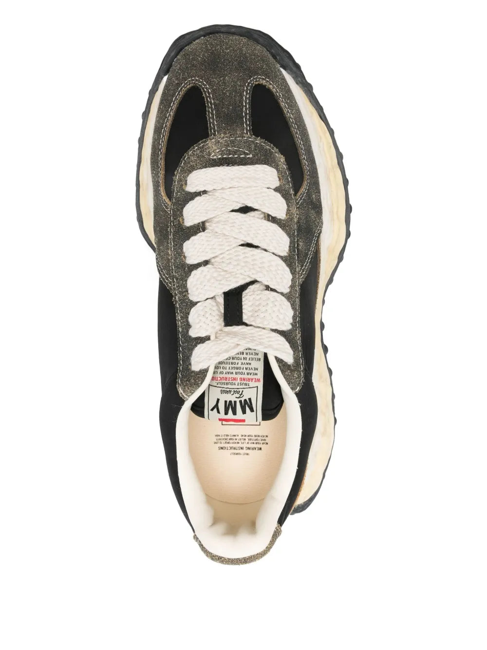 Maison MIHARA YASUHIRO Larry Logo-Patch Suede — Black — Size US M 3.5 - US W 5 — Top View
