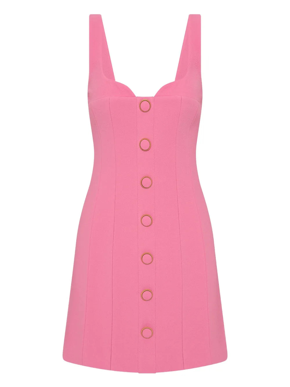 Rebecca Vallance Muriel Buttoned Mini Dress — Pink — Size XS — Front View