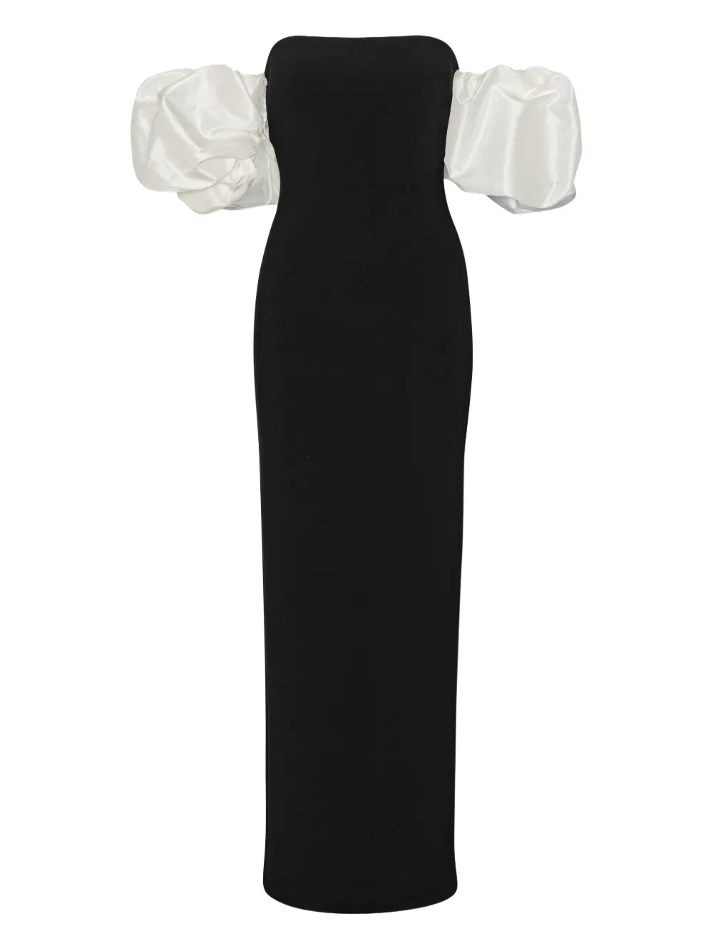 Rotate Birger Christensen Puff Sleeve Maxi Dress — Black — Size XS — Front View