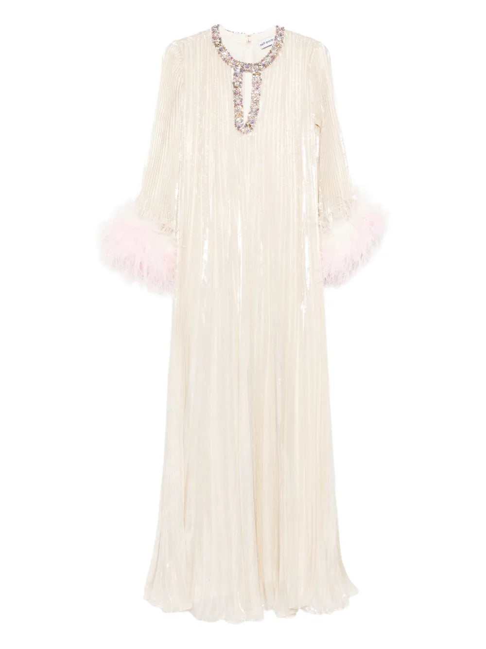 Self Portrait Feather Embellished Maxi Dress — Same as shown — Size XS — Front View