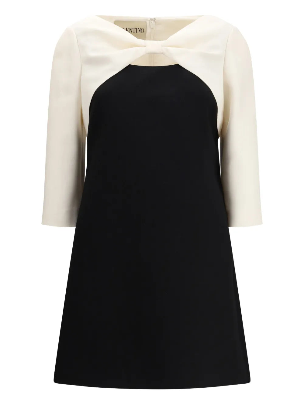 Valentino Garavani Bow Embellishment Mini Dress — Black — Size XS — Front View