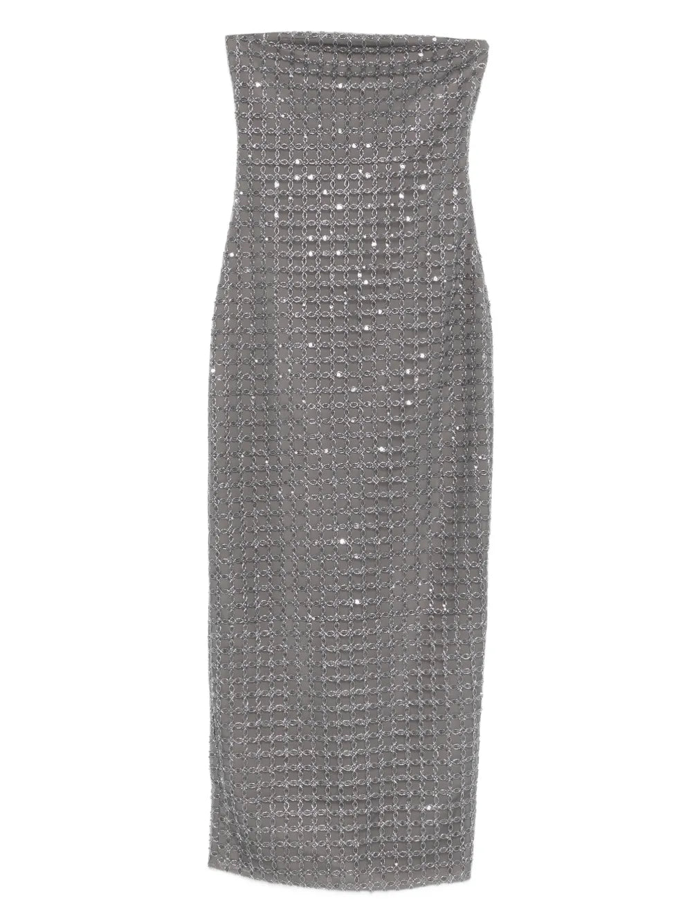 Rotate Birger Christensen Bead Embellishment Maxi Dress — Grey — Size XS — Front View