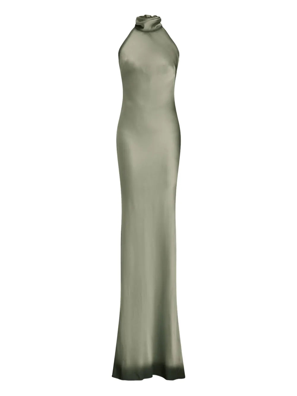 Ralph Lauren Collection Halter Neck Sleeveless Maxi Dress — Green — Size XS — Front View