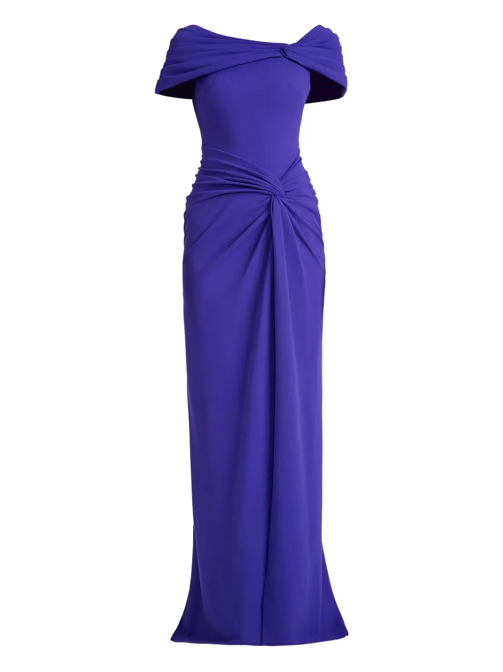 Tadashi Shoji Knot Detail Split Maxi Dress — Purple — Size XS — Front View