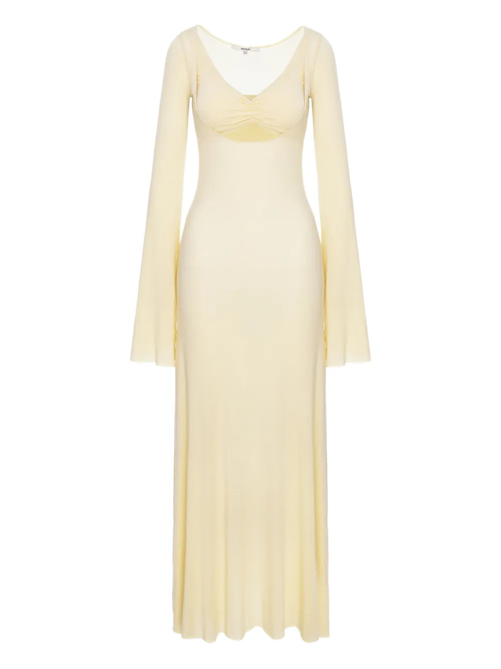 Manuri Nina Flared Detail Maxi Dress — Red/ Yellow — Size XS — Front View