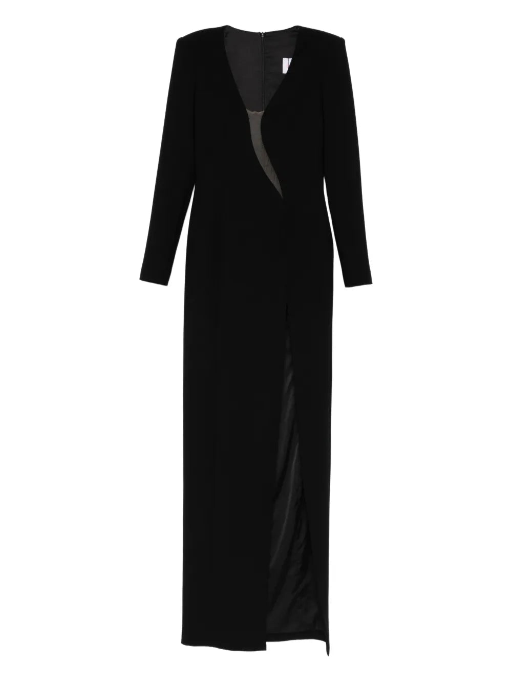 Silk Love Lace Monalisa Long Sleeve Maxi Dress — Black — Size XS — Front View