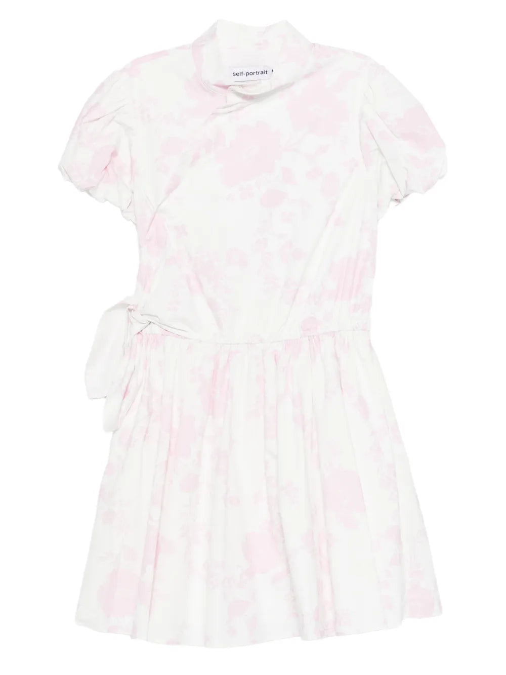 Self Portrait Floral Print Mini Dress — White — Size XS — Front View