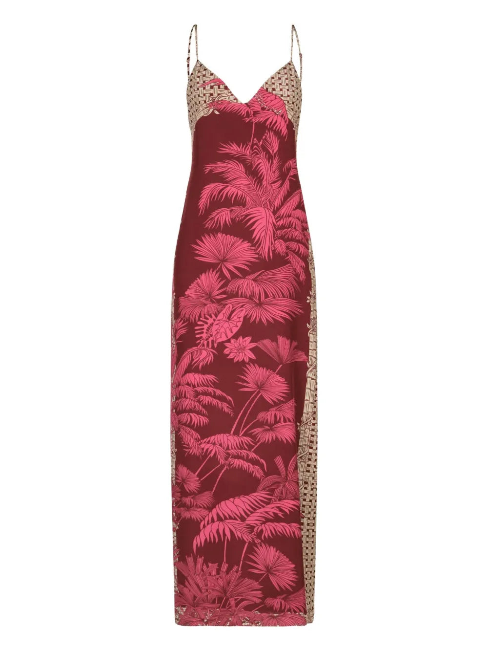 Johanna Ortiz Tropical Harmony Printed Maxi Dress — Red — Size XS — Front View