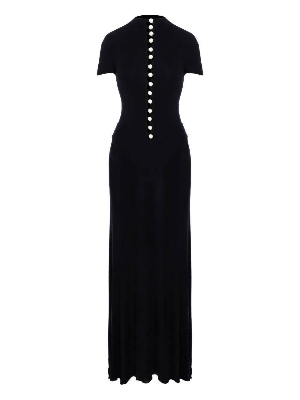 Manuri Mia Pearl Embellished Maxi Dress — Black — Size XS — Front View