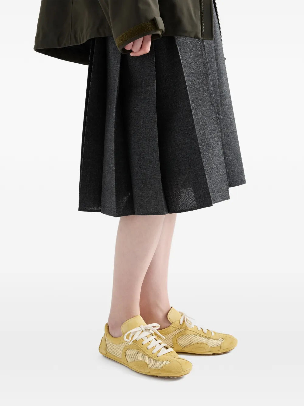 Prada Re-Edition Suede Mesh — Yellow — Size US M 3.5 - US W 5 — Detail View