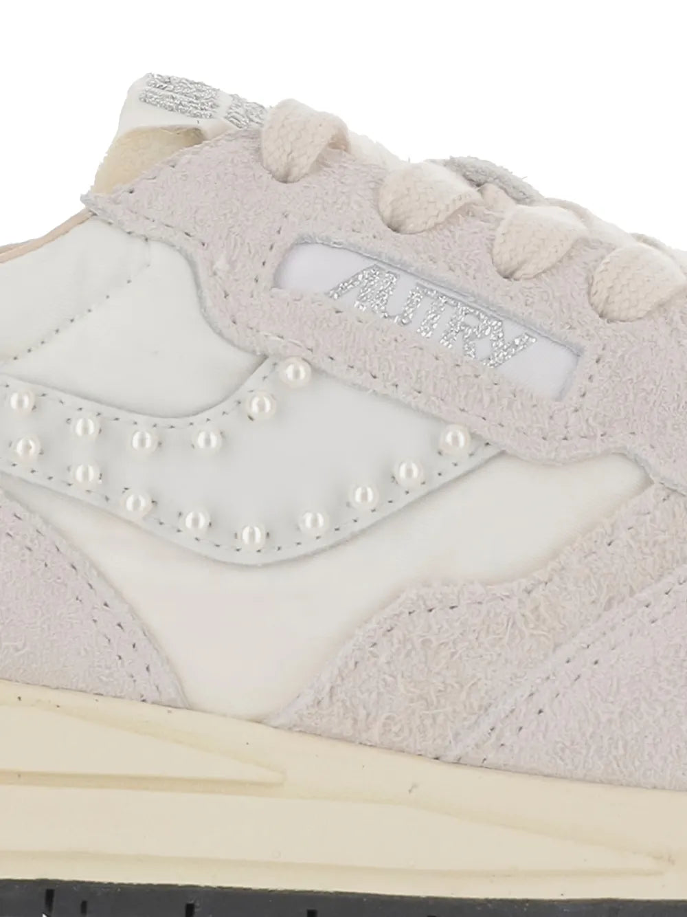 Autry Reelwind Pearl-Embellished — White — Size US M 3.5 - US W 5 — Detail View