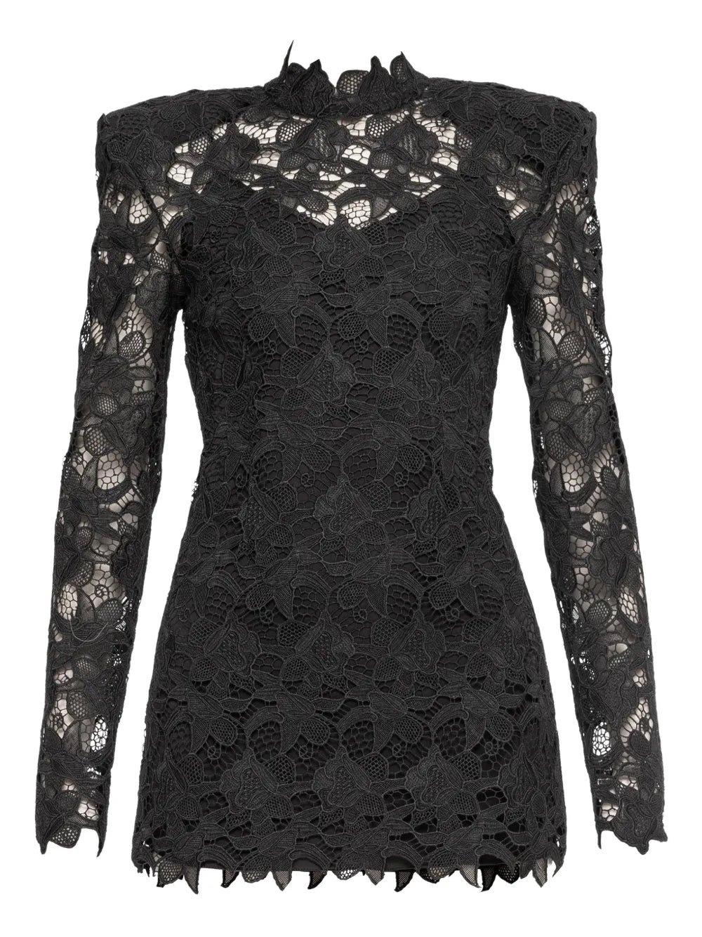 Nissa Lace Mini Dress — Black — Size XS — Front View