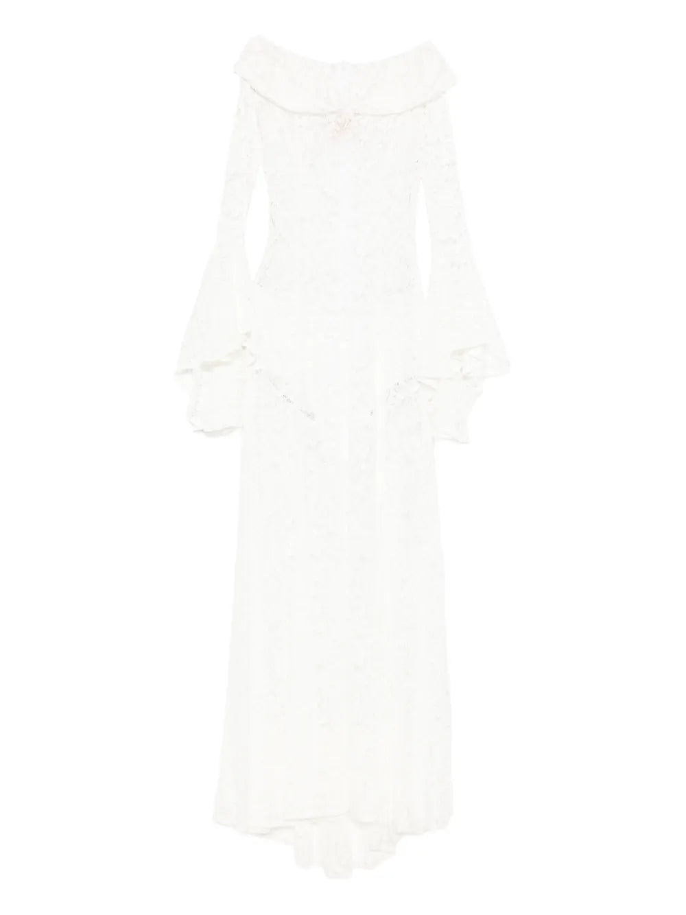 Miau By Clara Rotescu White Maxi Dress — White/ Red — Size XS — Front View