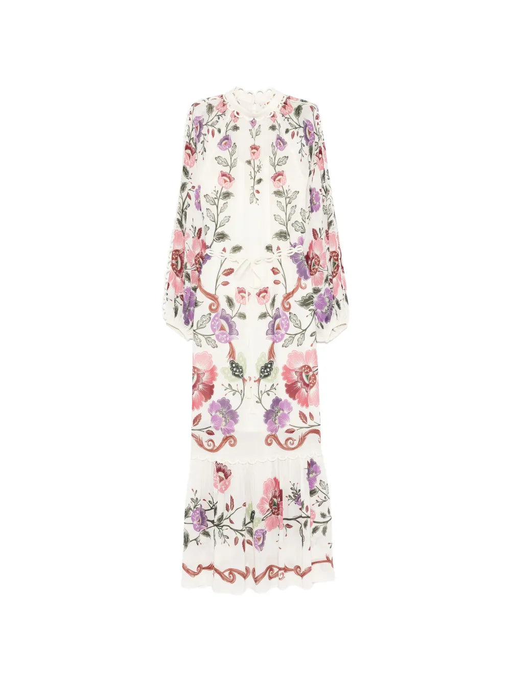 Farm Rio Floral Print Maxi Dress — White/ Red — Size XXL — Front View