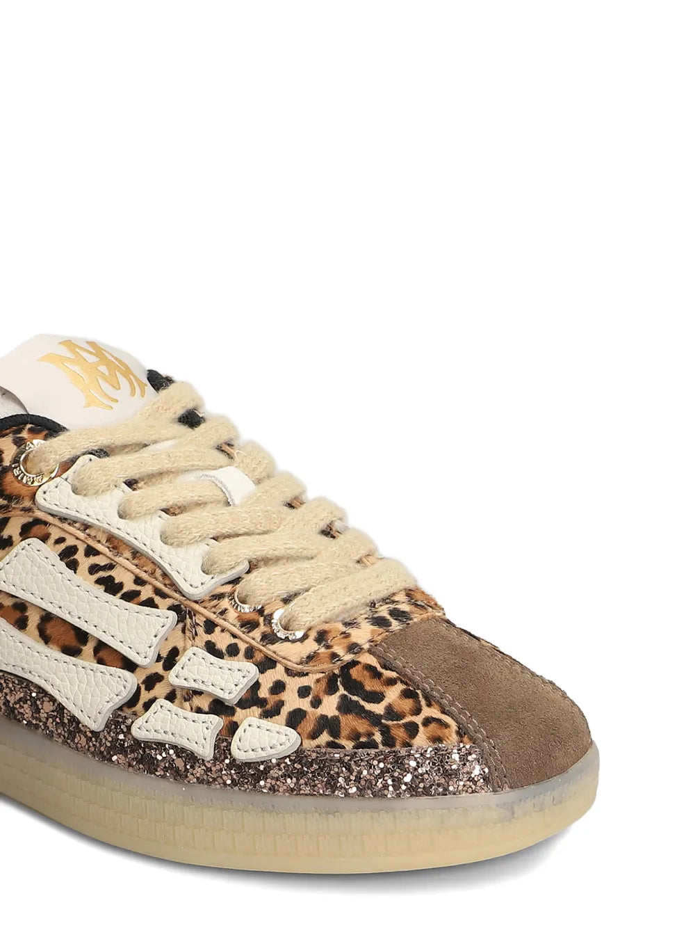 AMIRI Animal-Print Lace-Up — Brown — Size US M 3.5 - US W 5 — Detail View