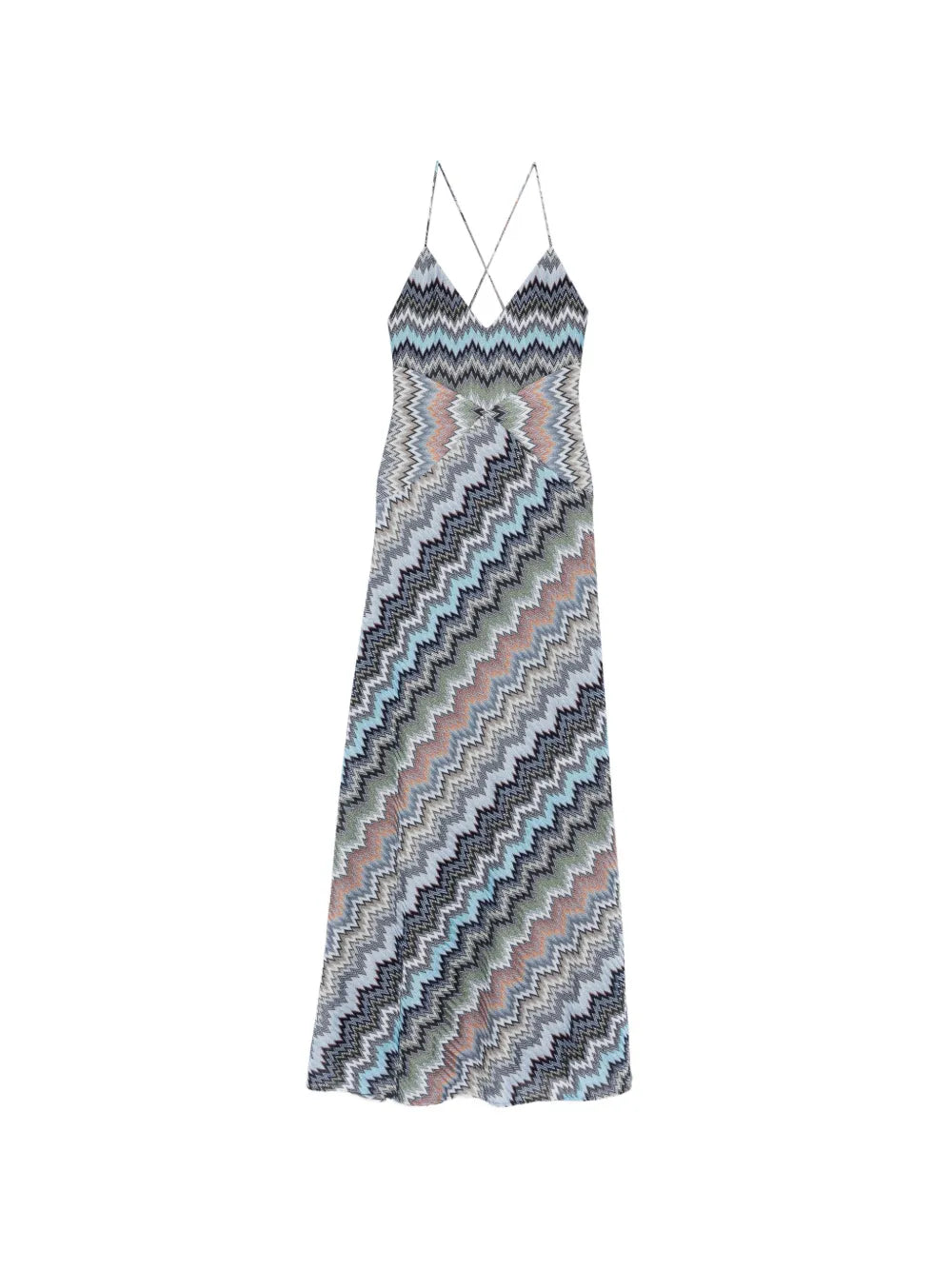 Missoni Chevron Strap Maxi Dress — Blue — Size M — Front View