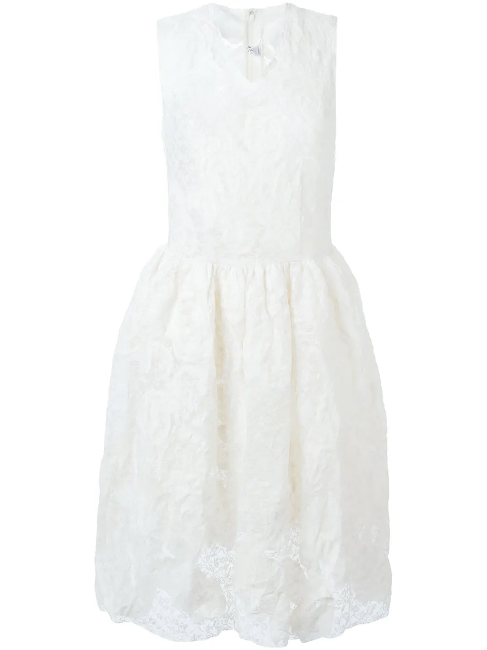 Comme Des Garcons Comme Des Garcons Flower Applique Lace Dress — White — Size S — Front View