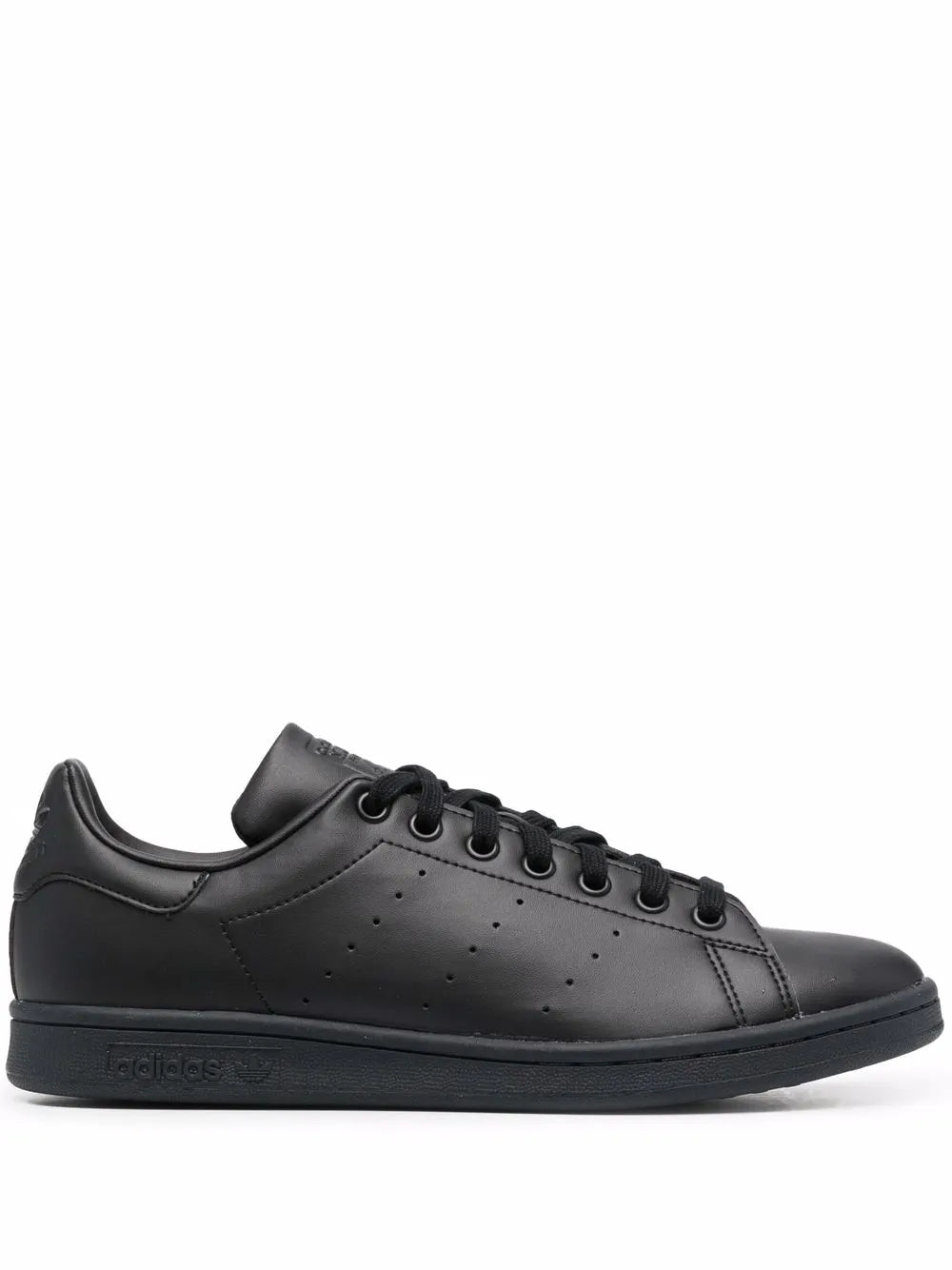 adidas Leather Low-Top Sneakers — Core Black — Size US M 10 - US W 11.5 — Front View
