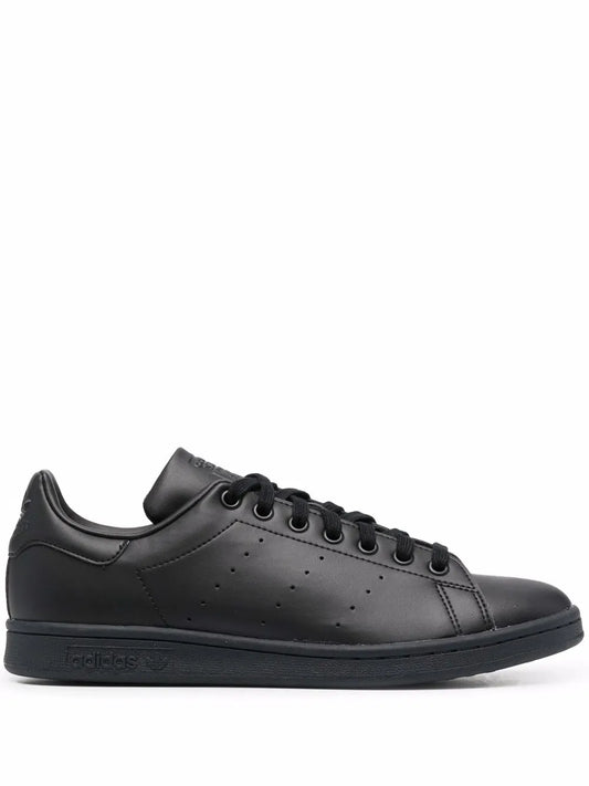 adidas Leather Low-Top Sneakers — Core Black — Size US M 10 - US W 11.5 — Front View