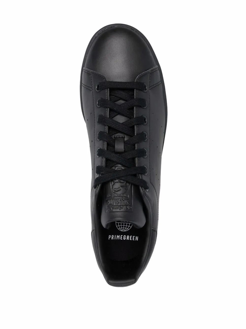 adidas Leather Low-Top Sneakers — Core Black — Size US M 10 - US W 11.5 — Top View