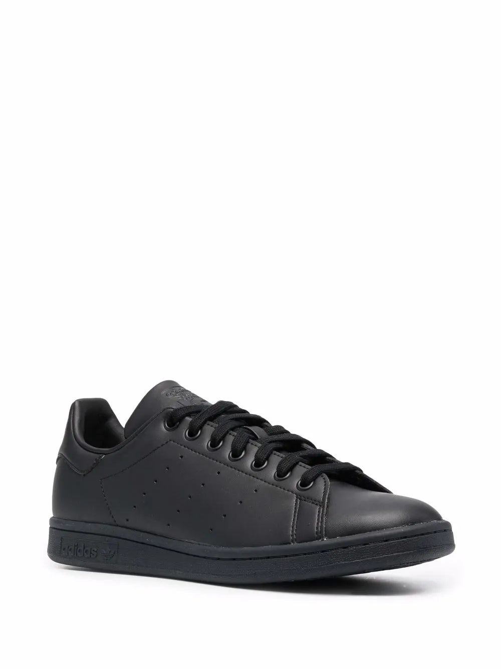 adidas Leather Low-Top Sneakers — Core Black — Size US M 10 - US W 11.5 — Side View