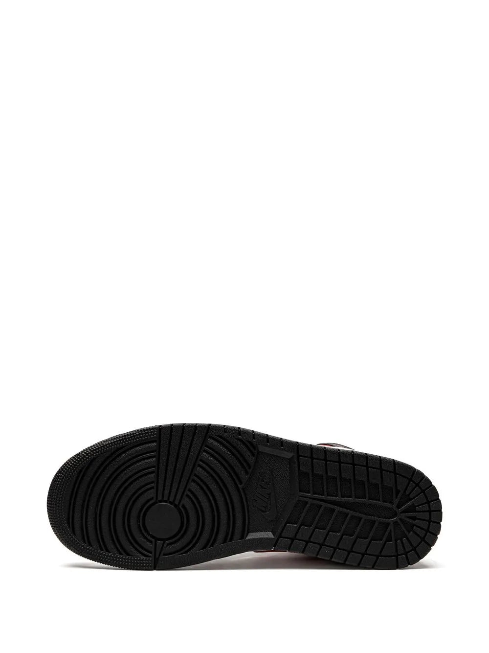 Air Jordan 1 Mid Bred Toe Sneakers — White/Black/Red — Size US M 10.5 - US W 12 — Top View